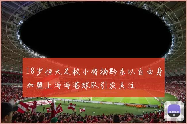 18岁恒大足校小将杨黔东以自由身加盟上海海港球队引发关注